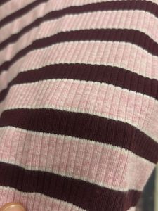 Striped Collared Crop Top