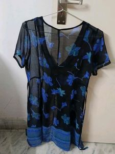 Floral Sheer Top or cape
