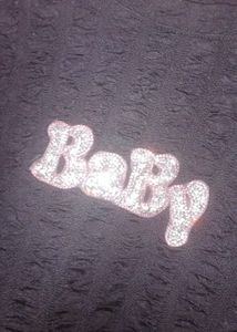 Black Textured "Baby" Crop Top