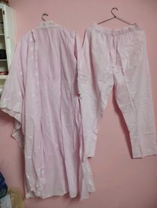 Elegant Pink Chikankari Kurta Set(new)