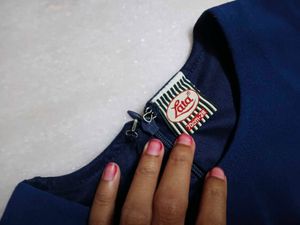 Elegant Navy Blue Peplum Dress