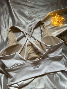 Women's White Sports Bra