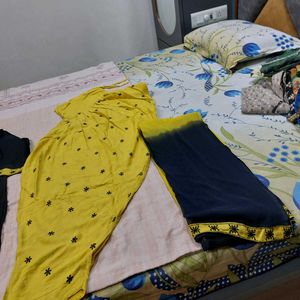 Ethnic Kurta Set - Black &amp; Yellow