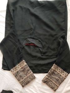 Embroidered Black Palazzo Pants