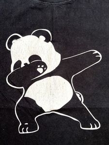 SALE!!Panda Dab Graphic Black T-shirt For Men , XL