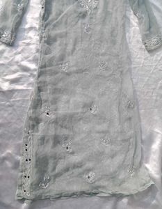 mirror work Chikankari Embroidered Kurta