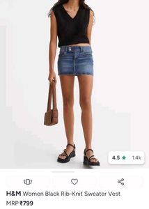 Size-S H&amp;M Black V-Neck Knit Vest