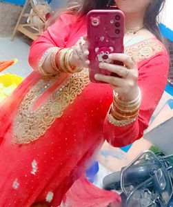 Pink &amp; Gold Embroidered Kurti