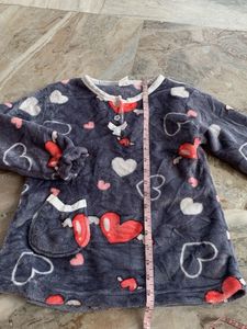 Cozy Heart Print Flannel Nightgown