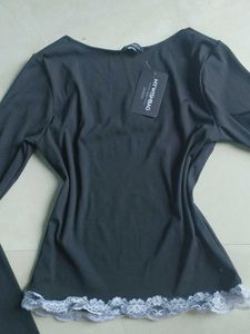 Women's y2k Lace Trim Top