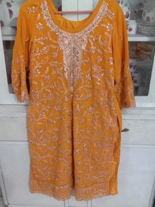 Embroidered Yellow Kurta
