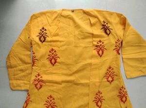 Yellow Pure Cotton Full Strag