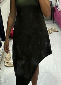 Sleek Olive Green Midi Dress