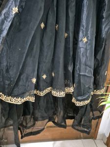 Black &amp; Gold Embroidered Dress