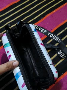 Feather Print Crossbody Bag