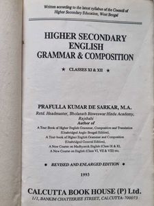 Higher Secondary English Grammar And Composition