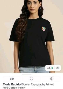 Moda Rapido Black Love Heart T-Shirt