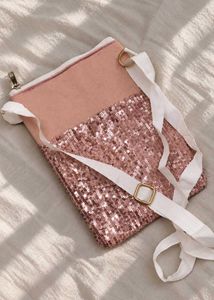 Sparkly Rose Gold Sequin Clutch Bag