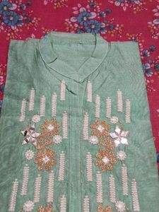 Elegant Embroidered Kurta Set meterial