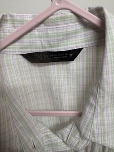 Zara poplin checkered shirt