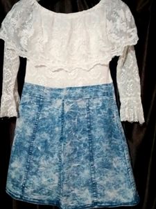 Of Shoulder Net White Top