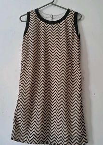 2 layer Printed Sleeveless Dress mid office wear