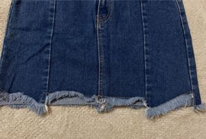 Distressed Denim Mini Skirt