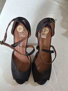 Black Studded Heel Sandals