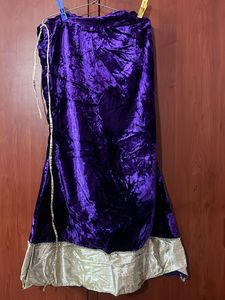velvet Lehenga With Blouse And Over Head Jacket