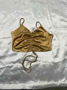 Imported Golden Ruched Cami Top😍