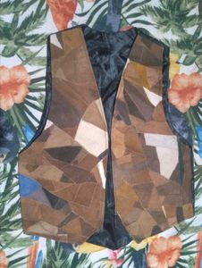 Vintage Leather Patchwork Vest