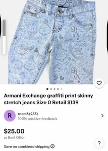 Patterned Denim Armani Exchange Jeans