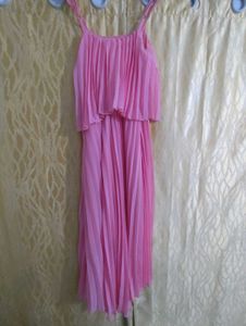 Chic Pink Pleated Dress