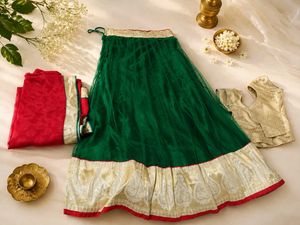 Green Net Lehenga Choli Set😍✨