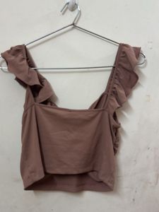 Ruched Twist Front Crop Top