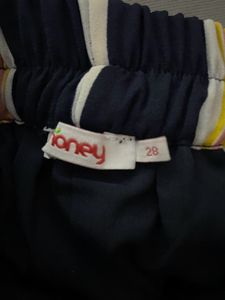 Honey by Pantaloons Navy Stripes Tie Up Shorts