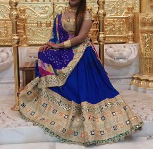 Stunning Royal Blue & Gold Lehenga Choli