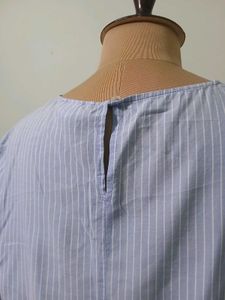 H&amp;M Chic Blue Striped Wrap Blouse
