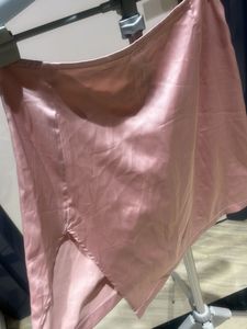 Pink Satin Mini Skirt