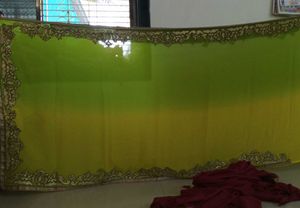 Elegant Green &amp; Yellow Saree