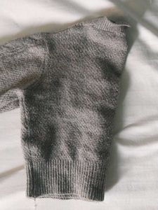 Grey Cable Knit Cropped Cardigan