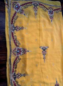 Yellow Embroidered Saree with Blouse
