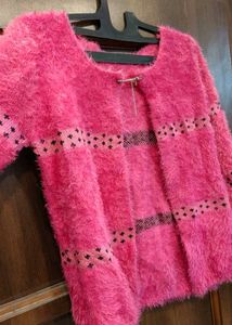 Cozy Pink Fuzzy Cardigan