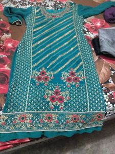 Beautiful Teal Embroidered Kurta