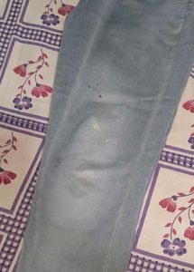 Light Blue High-Waist Button Detail Denim Jeans |