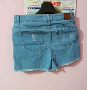 Denim Ripped Shorts