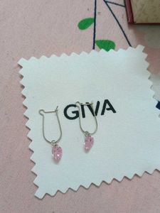 Heart Shaped Pink Stone Earrings