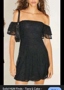 H&amp;M Off Shoulder Black Dress