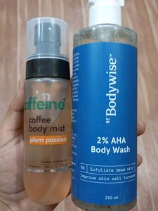 Be bodywise bodywash and m caffeine mist