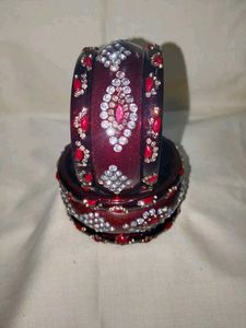 Maroon Bangle Set
